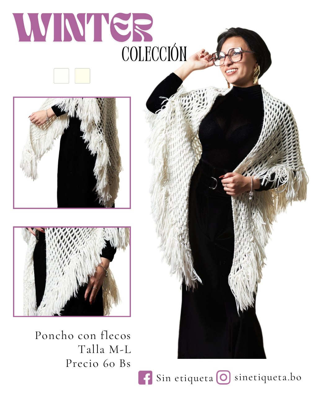 Poncho con flecos