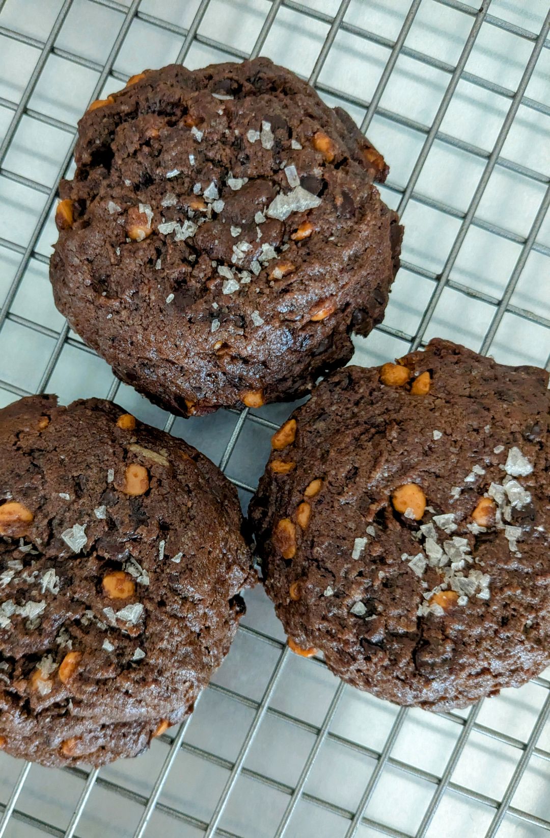 Dark Chocolate & Salted Caramel Cookies