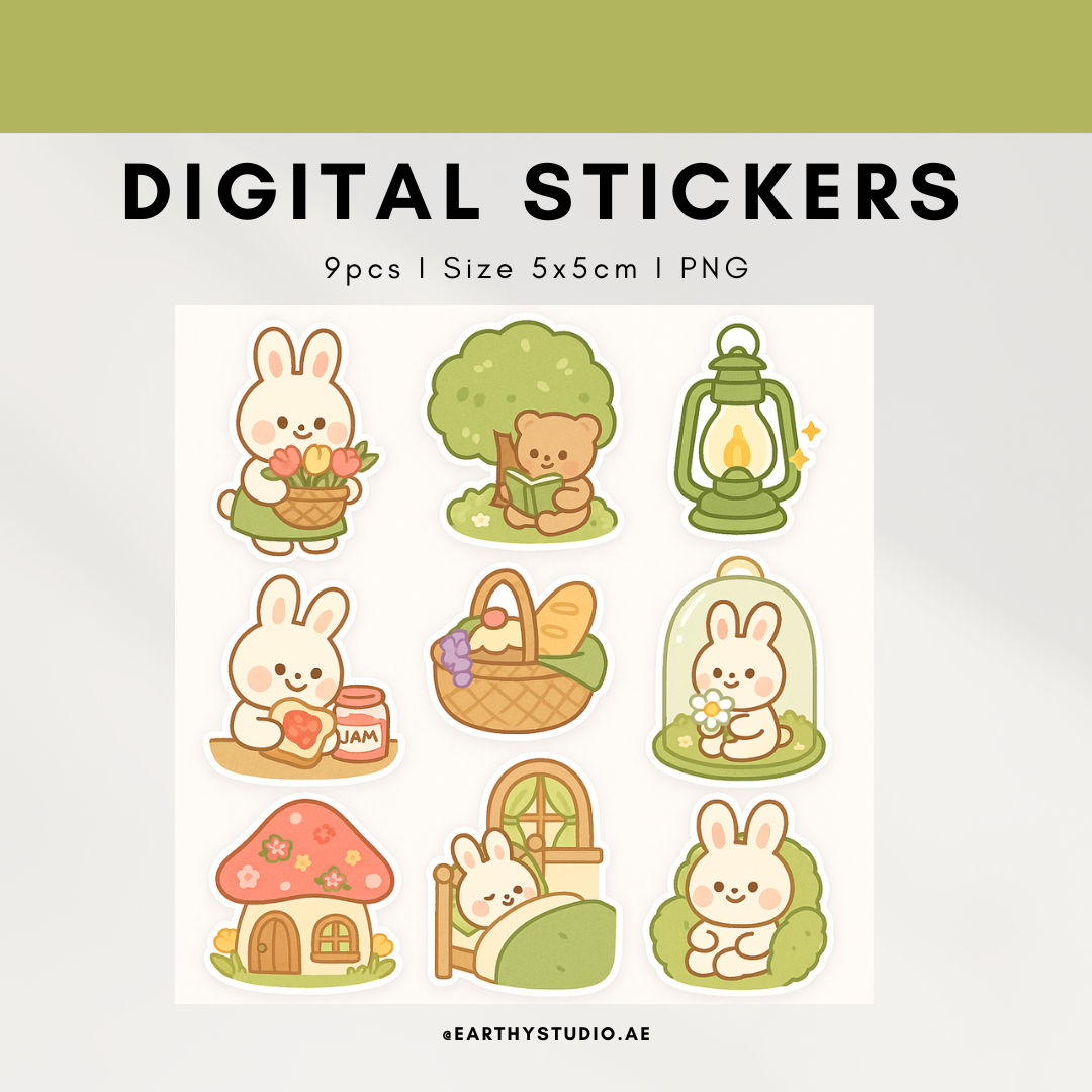 Bunny Digital Planner Stickers 
