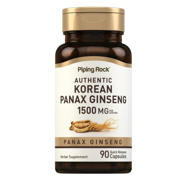 Korean Ginseng (Panax Ginseng), 1500 mg (per serving), 90 Quick Release Capsules