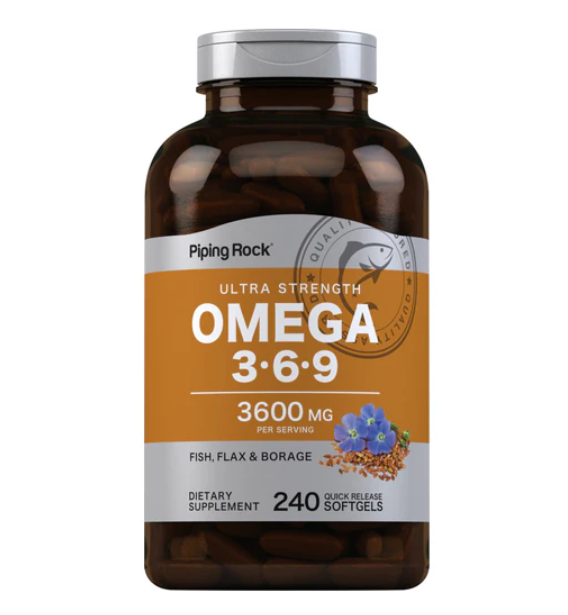 Multi Omega 3-6-9 Pescado, Lino y Borraja, 240 cápsulas blandas de liberación rápida