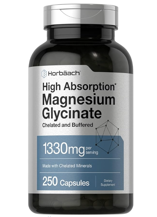 Magnesium Glycinate 1330 mg por porción (250 cápsulas)