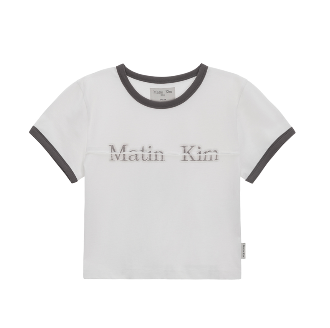 Matin Kim - Logo Cutted Ringer Crop Top