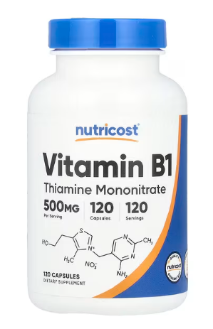 Nutricost, Vitamina B1, 500 mg, 120 cápsulas