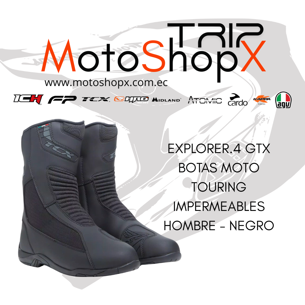 EXPLORER.4 GTX BOTAS MOTO TOURING IMPERMEABLES HOMBRE - NEGRO