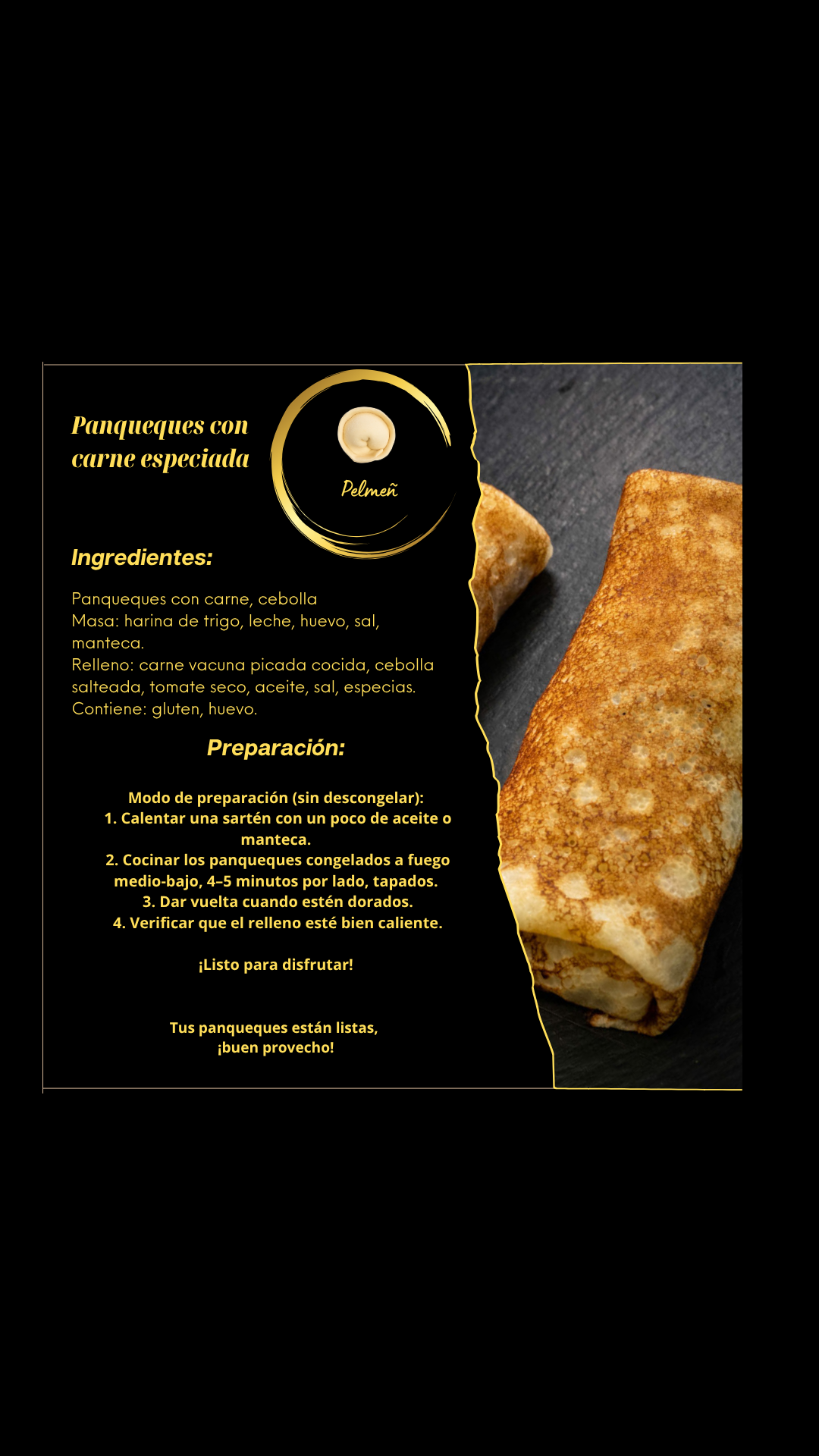 Блины с фаршем 4шт / Panqueques con carne especiada 4un