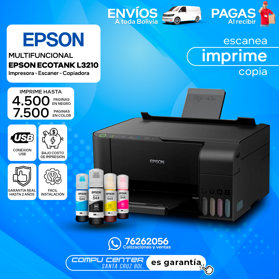 EPSON L3210 / MULTIFUNCIONAL / IMPRESORA / ESCANER / COPIADORA