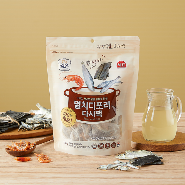 해표 국산 멸치디포리다시팩 Korean Anchovy & Dried Filefish soup stock pack150g