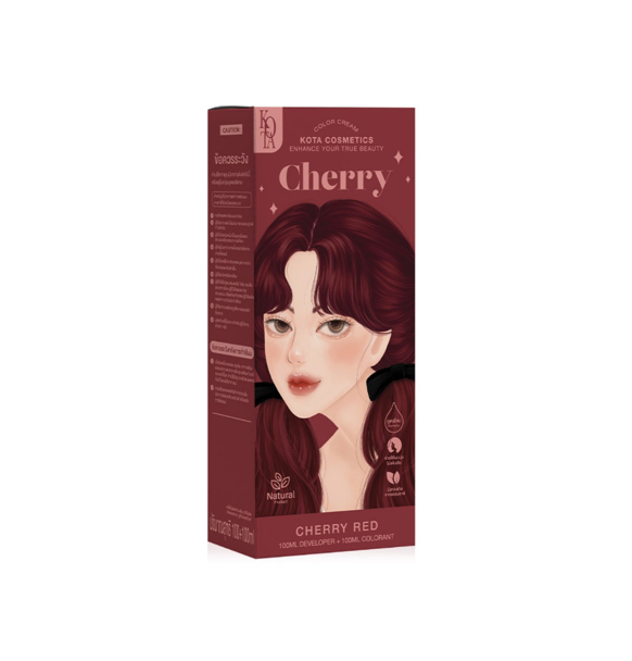 Kota Hair Dye Permanent Colorant (200ml) - Cherry (Lighter Red)
