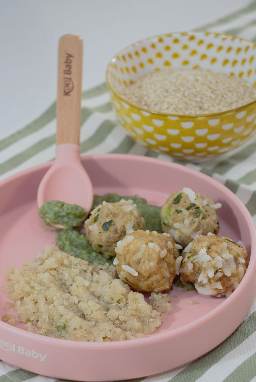 Albóndigas de pollo con crema de verduras