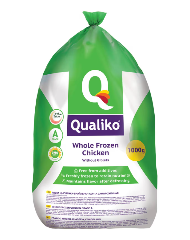 QUALIKO FROZEN WHOLE CHICKEN 10X900 Gram (g)