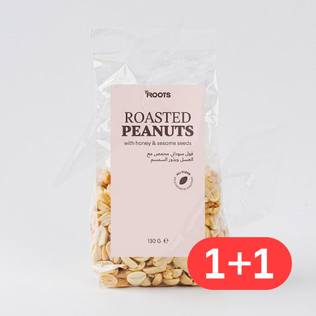 1+1 Roots Roasted Peanuts with Honey & Sesame Seeds 130g