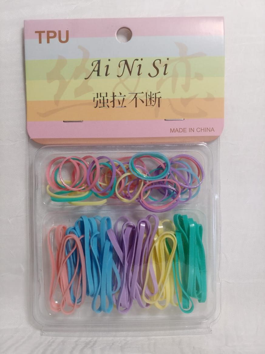Girls Multicolor Disposable Elastic Hair Ties - Small