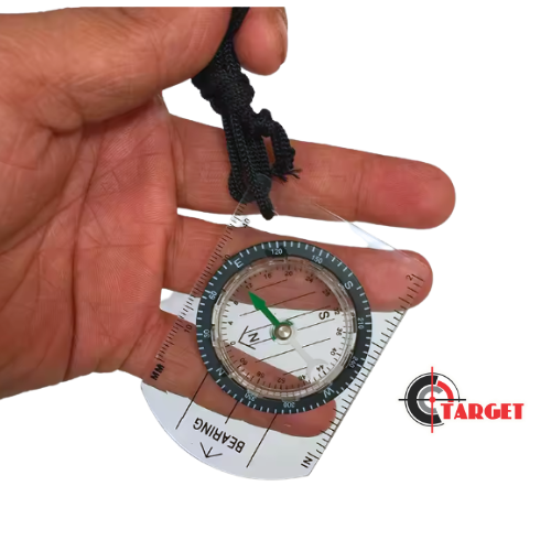 Outdoor Camping Hiking Transparent Plastic Compass 