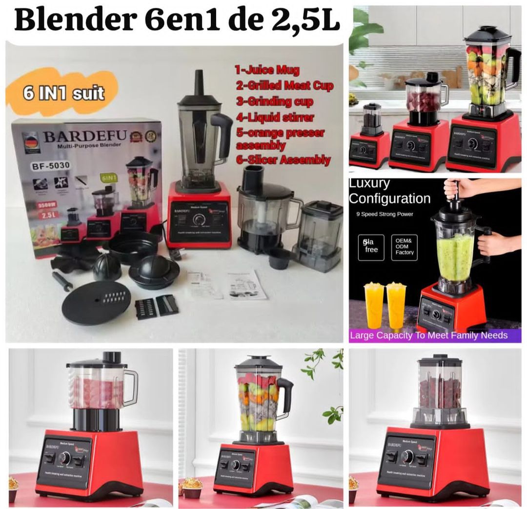 Blender 6en1 6en1 et 9500w moteur en plastique