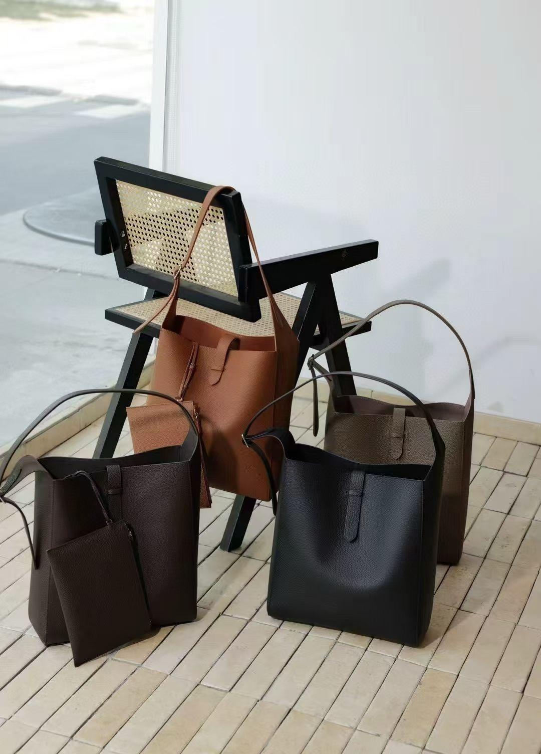  TR Tote Bag Calf Leather Self-manufactured