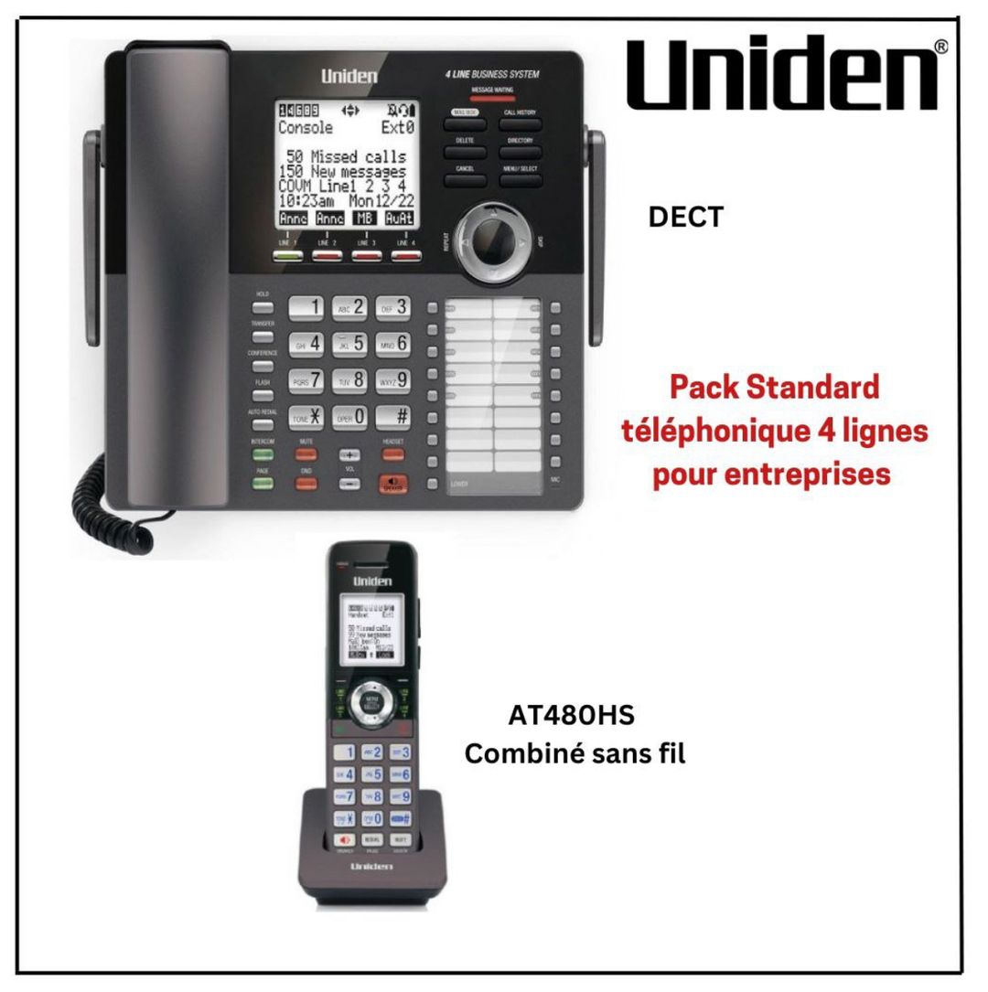 Uniden Pack1 Standard sans fil 1 Console AT4801 & 1 Combiné AT480HS