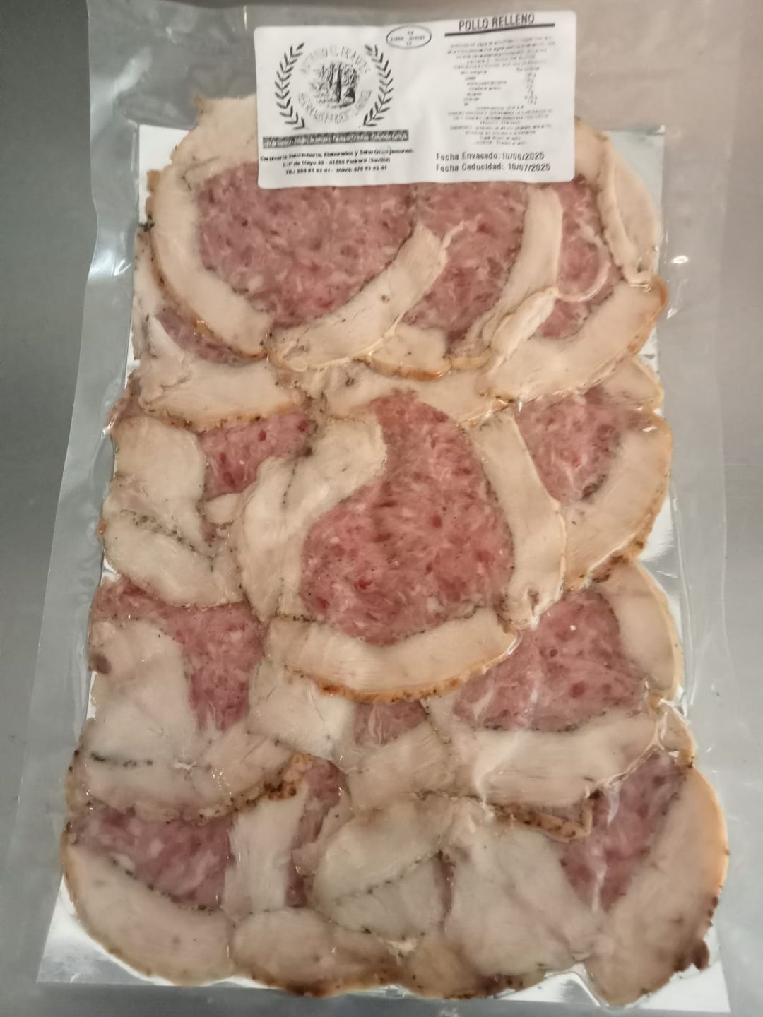 Pollo relleno al vacío