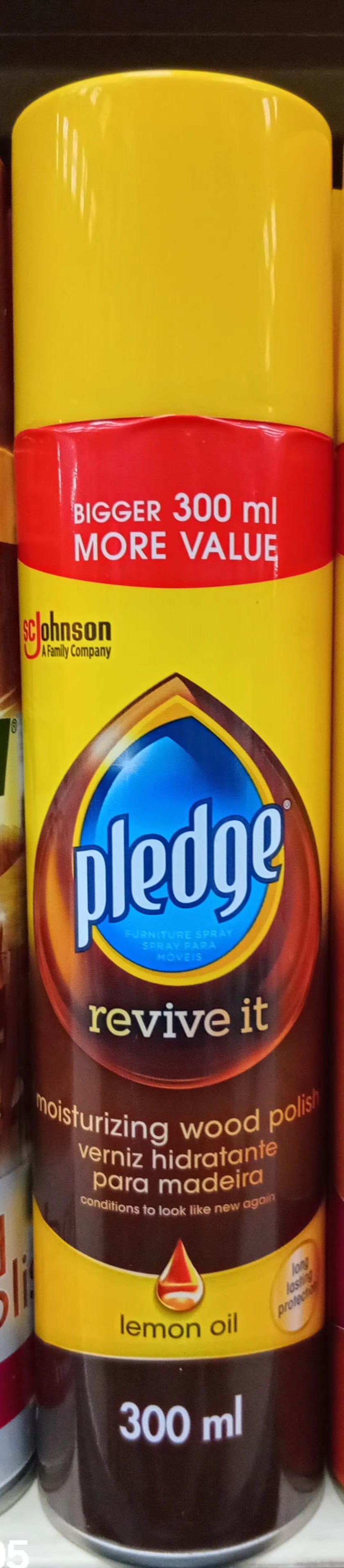 Pledge Revive It Wood Polish Lemon Oil 300ml
