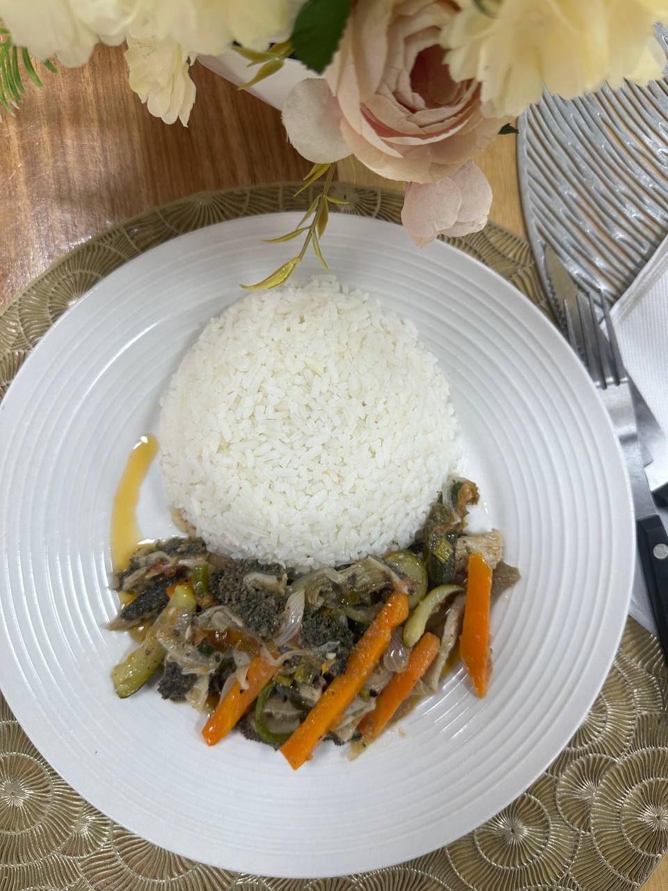 Emincés ( riz, spaghettis ou manioc)