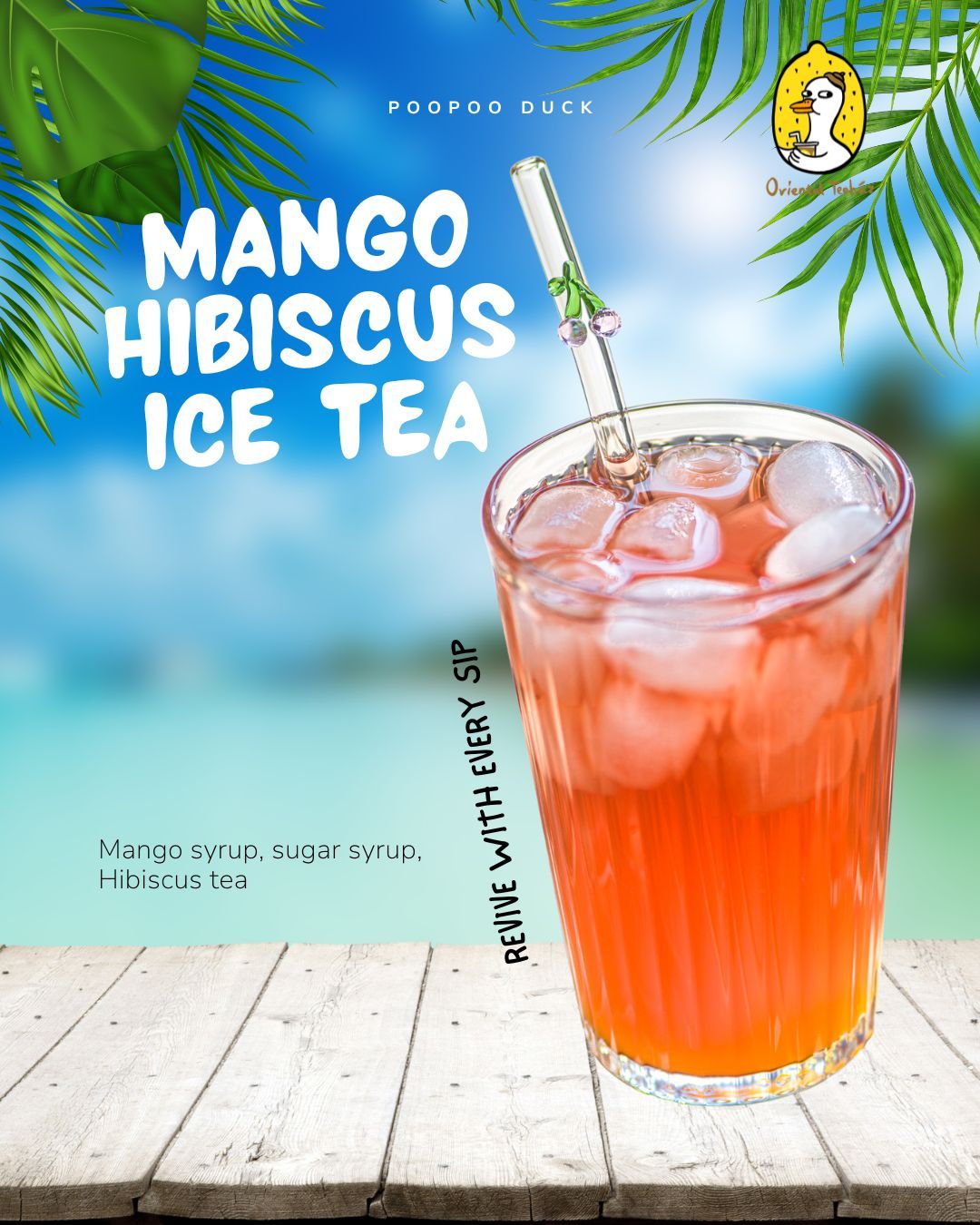 Mango hibiscus ice tea