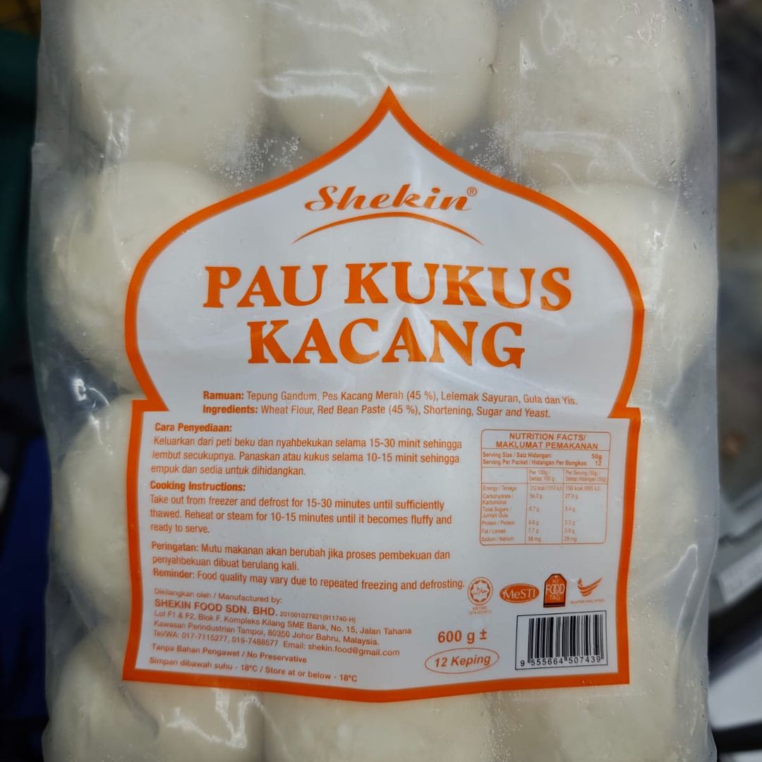 SHEKIN PAU KUKUS KACANG 600GM 12PS