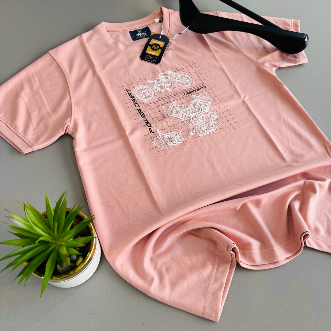 Urban Myth Printed Shirt- PEACH