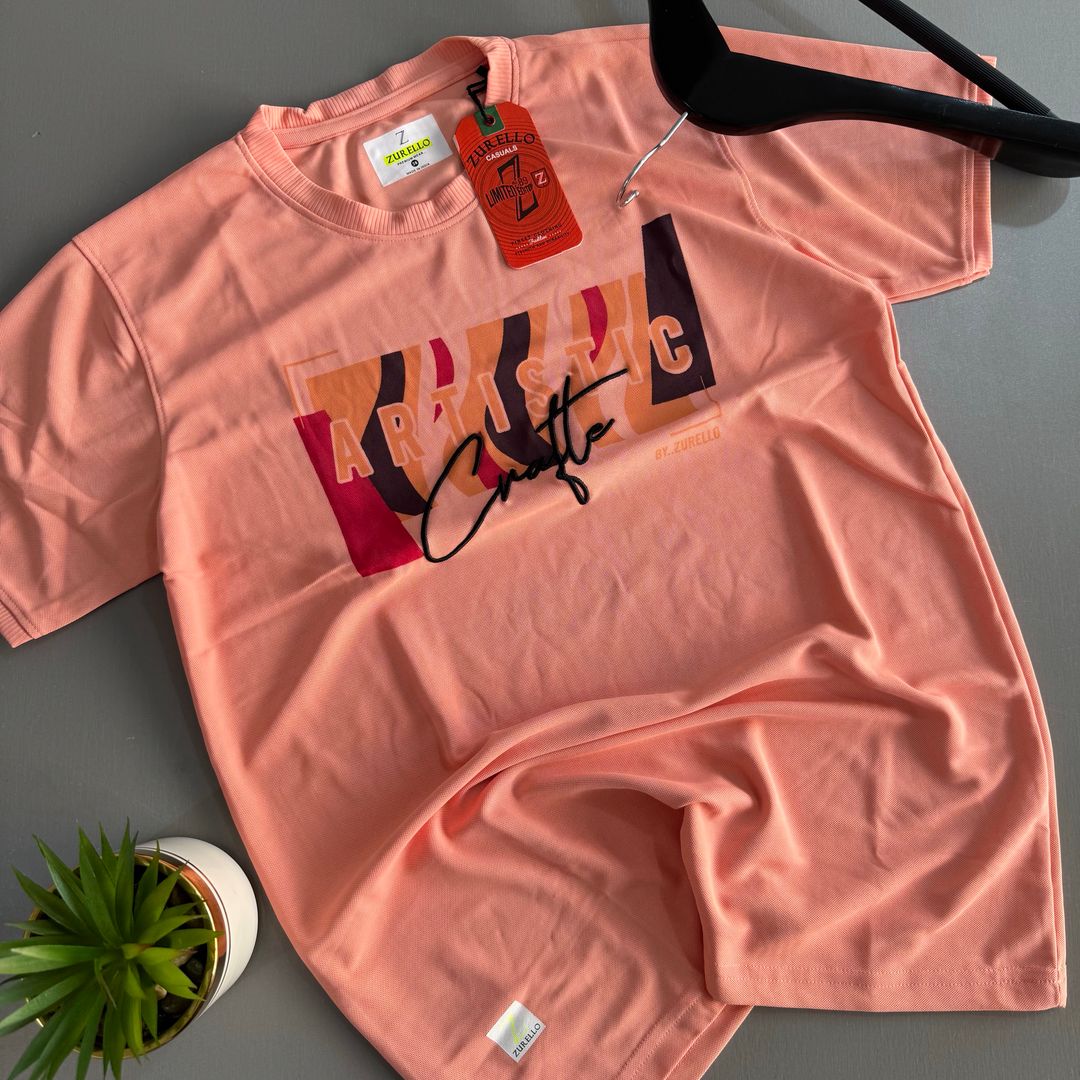Zurello Printed T-Shirts- LIGHT ORANGE