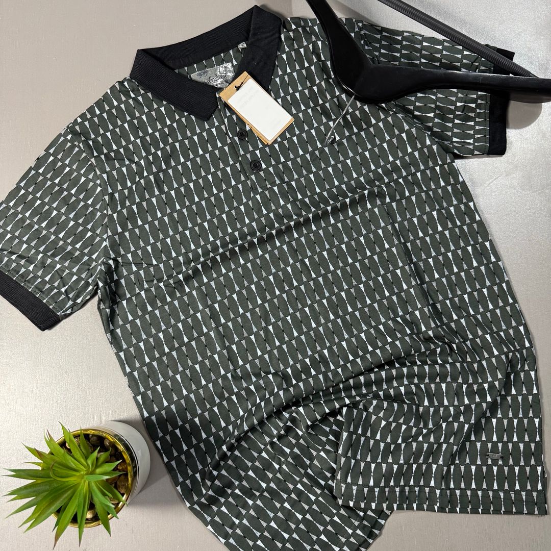 BAEFICKER PATTERNED POLO SHIRT - ARMY GREEN