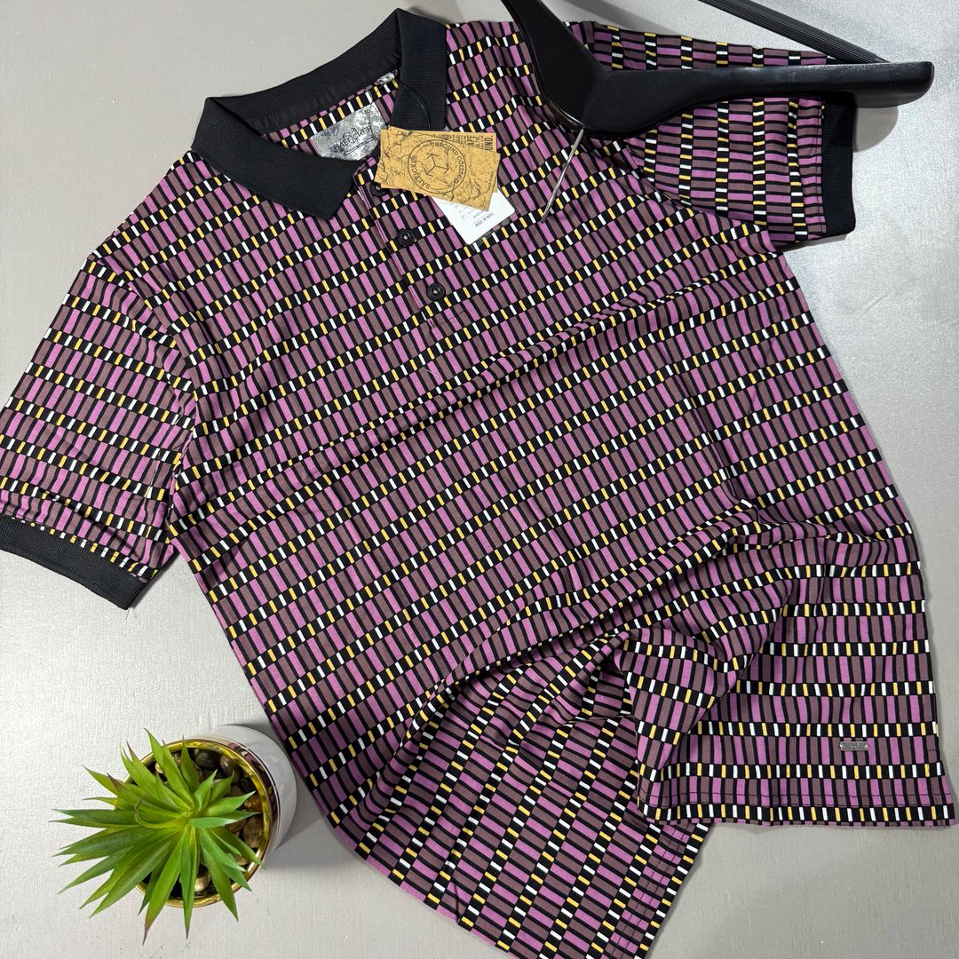 BAEFICKER PATTERNED POLO SHIRT - PURPLE