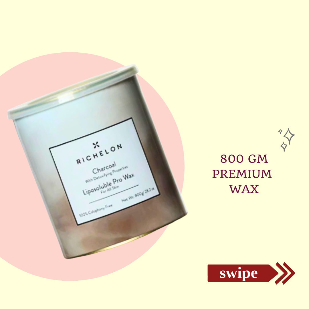 Charcoal Premium Liposoluble Pro Wax 800gm ,Richelon X 12 Pcs