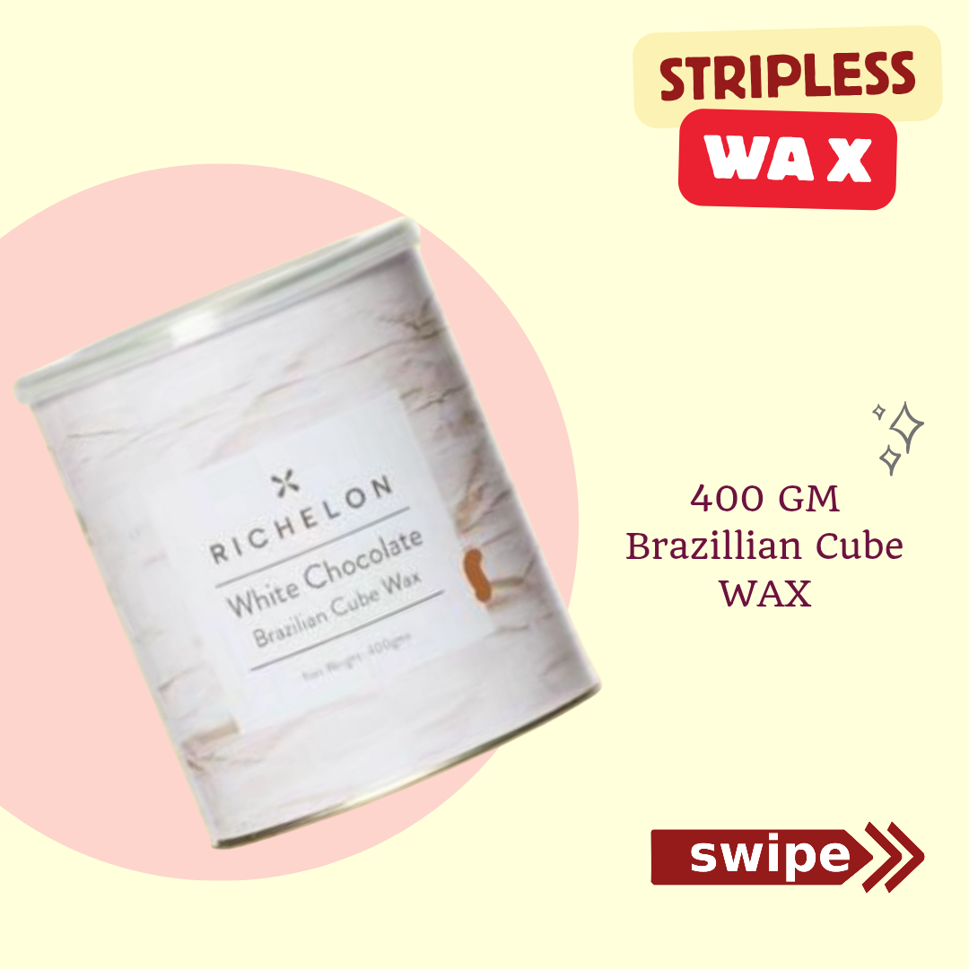 Brazilian Stripless Wax for Face & Body, White Chocolate 400gm, Richelon 