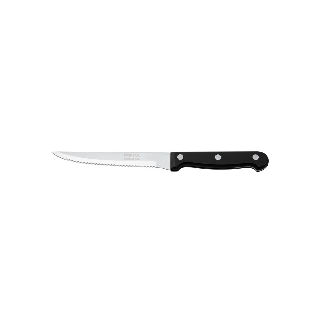 Cuchillo con sierra para asado 5' mango de plástico, Pretul