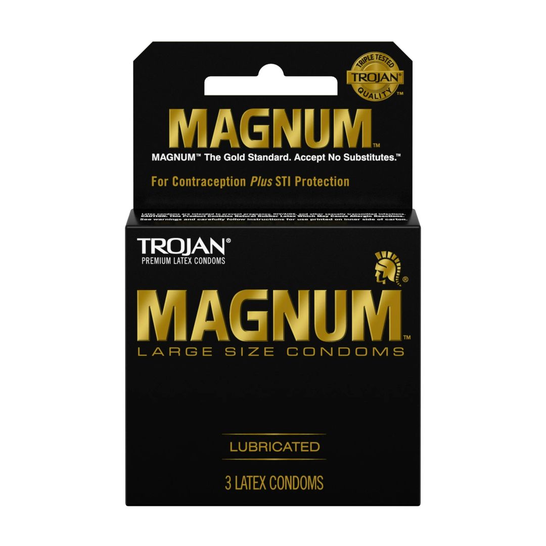 Magnum Large Size Premium Lubricated Condoms, 3ct.