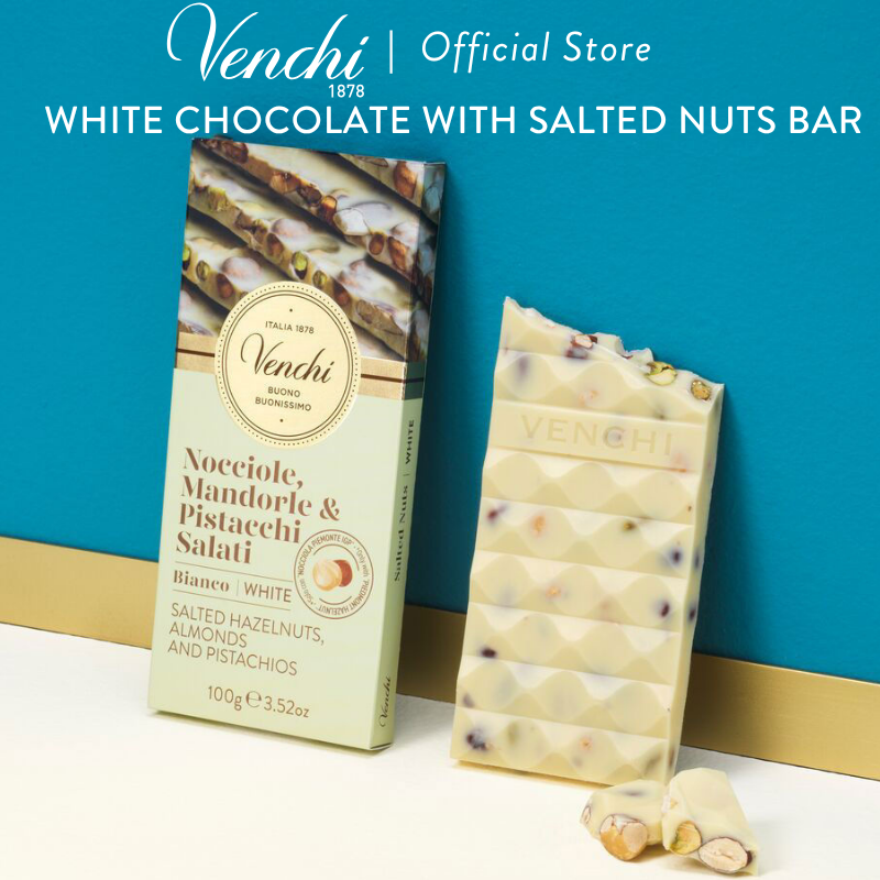 WHITE HAZELNUT WITH PISTACHIO ALMONDS HAZELNUTS BAR 100G