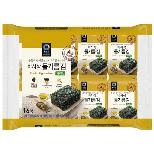 청정원 들기름바사삭김 PERILLA OIL SEAWEED 4G*12 PKT