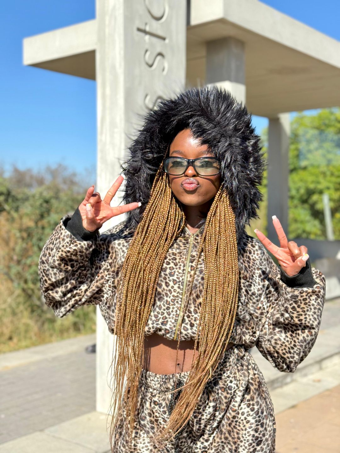 Black cheetah tracksuit