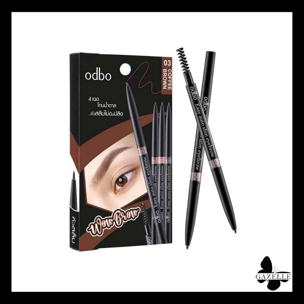 Odbo Easy Auto Slim Eyebrow Pencil Wow Brow - #02 Walnut