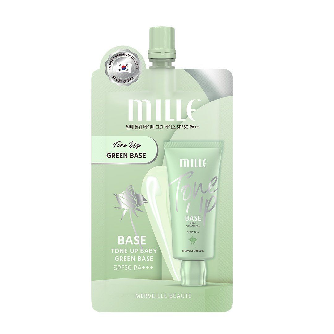 Mille Foundation Cream Base Sachets - Green Base (1 box = 6 sachets)
