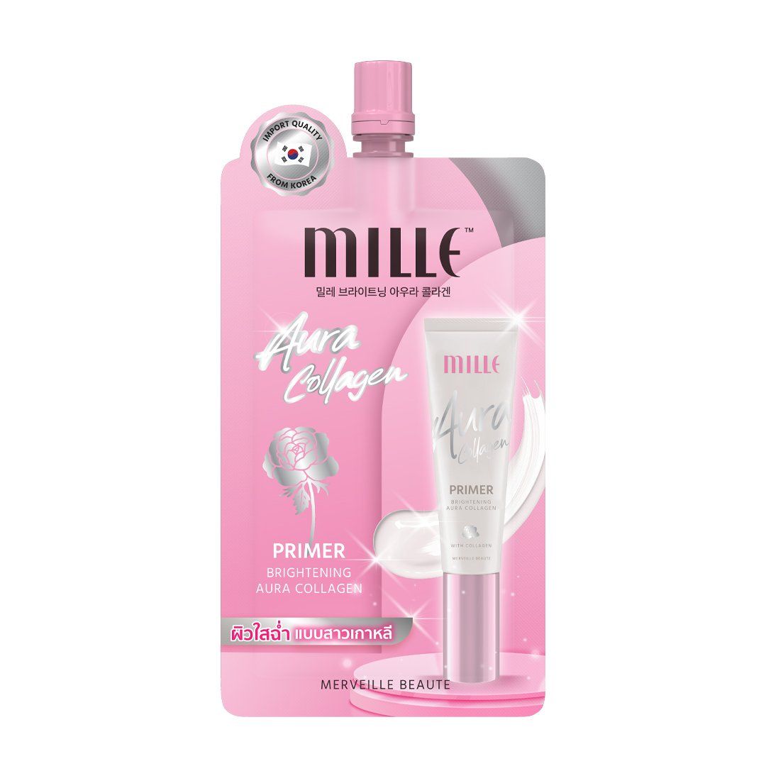 Mille Foundation Cream Base Sachets - Aura Collagen Primer (1 box = 6 sachets)