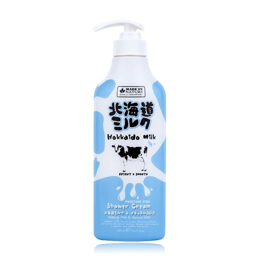 Made in Nature Hokkaido Milk Shower Cream (450ml) - Blue