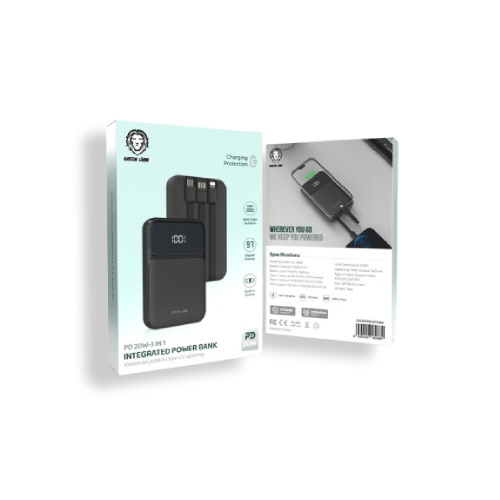 Green Lion 3 in 1 Integrated Power Bank 10000mAh PD 20W