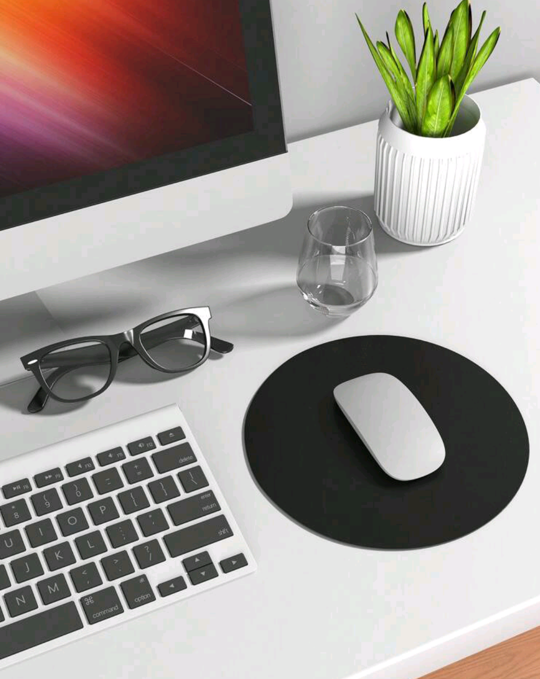 Solid Colour Mouse Pad - Round 