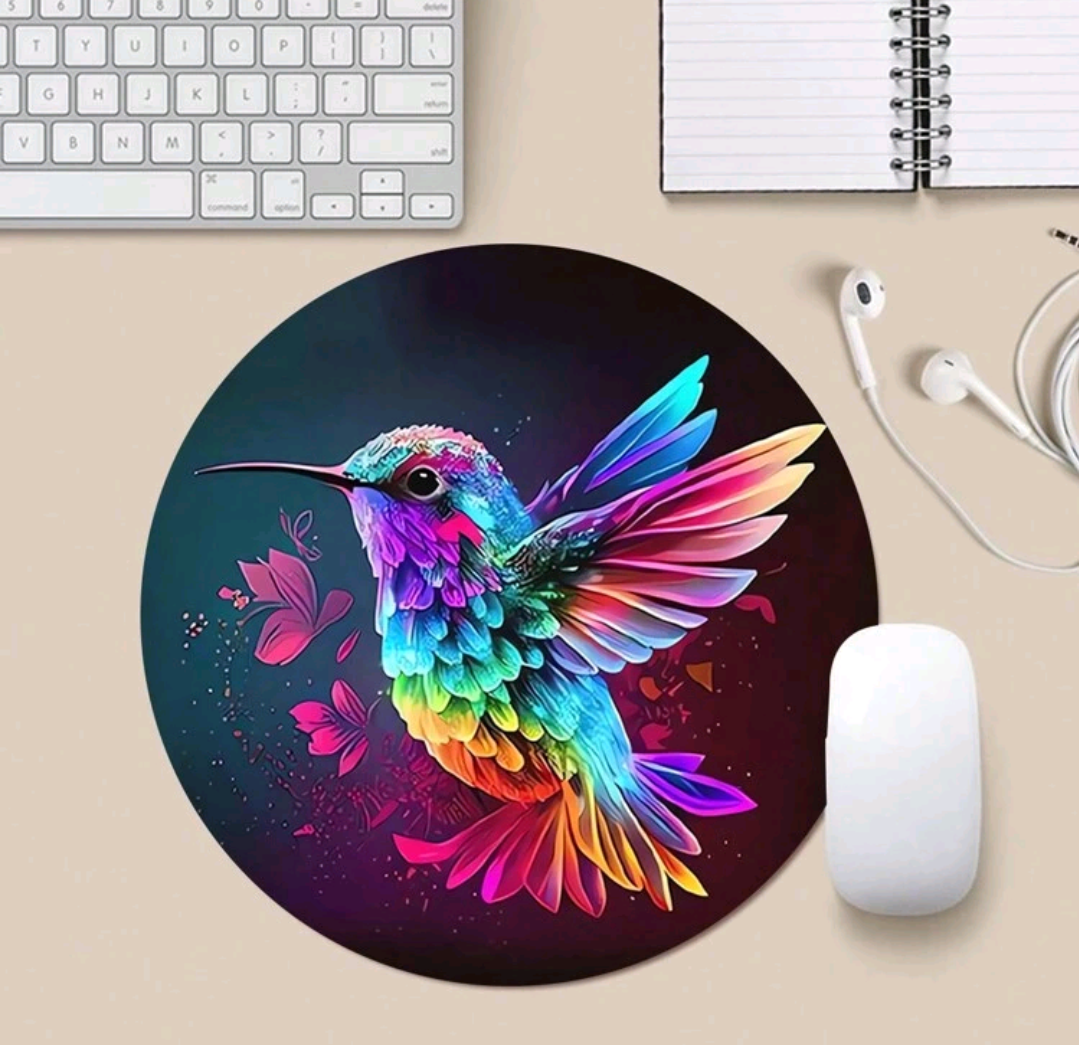 Round Rubber Based Mouse Pad- Bird Design 