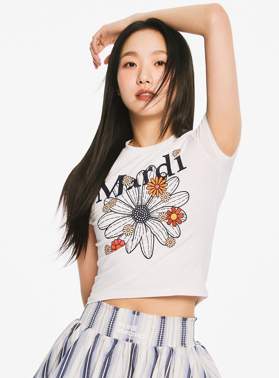 Mardi Mercredi - Cropped TShirt Flower Mardi Blossom