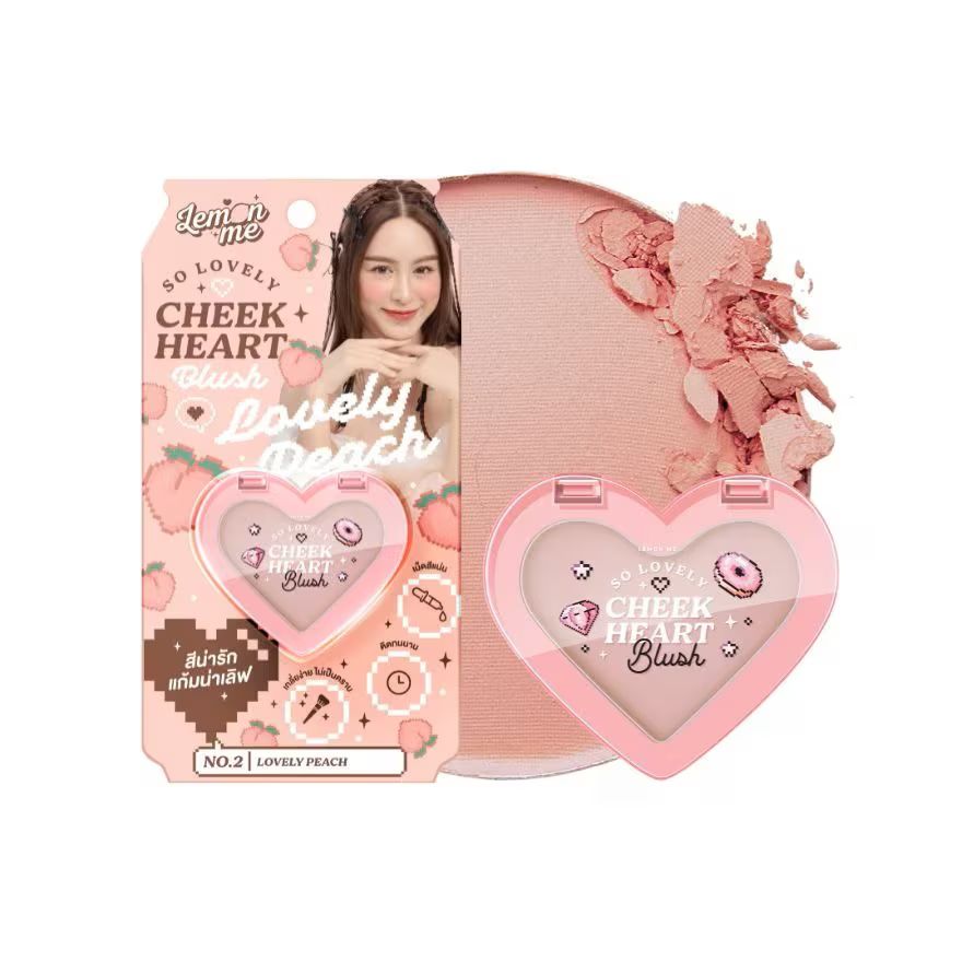 Lemon Me So Lovely Cheek Heart Blush (3.2g) - #02 Lovely Peach