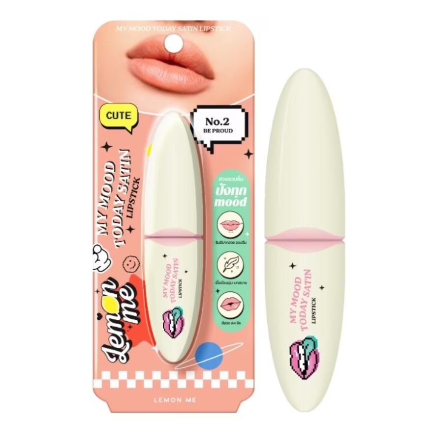 Lemon Me My Mood Today Satin Lipstick (4g) - #02 Be Proud