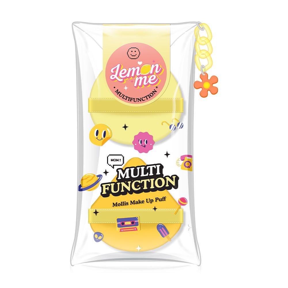 Lemon Me Multi Function Mollis Make up Puff (2 puffs) - Yellow