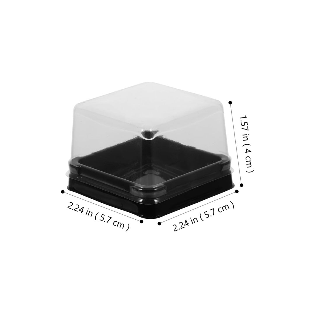 Square Black Base and Clear Lid - 50pcs