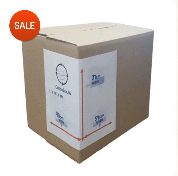 New Large Carton Box : 59cm(L) x 40cm(W) x 37cm(H)
